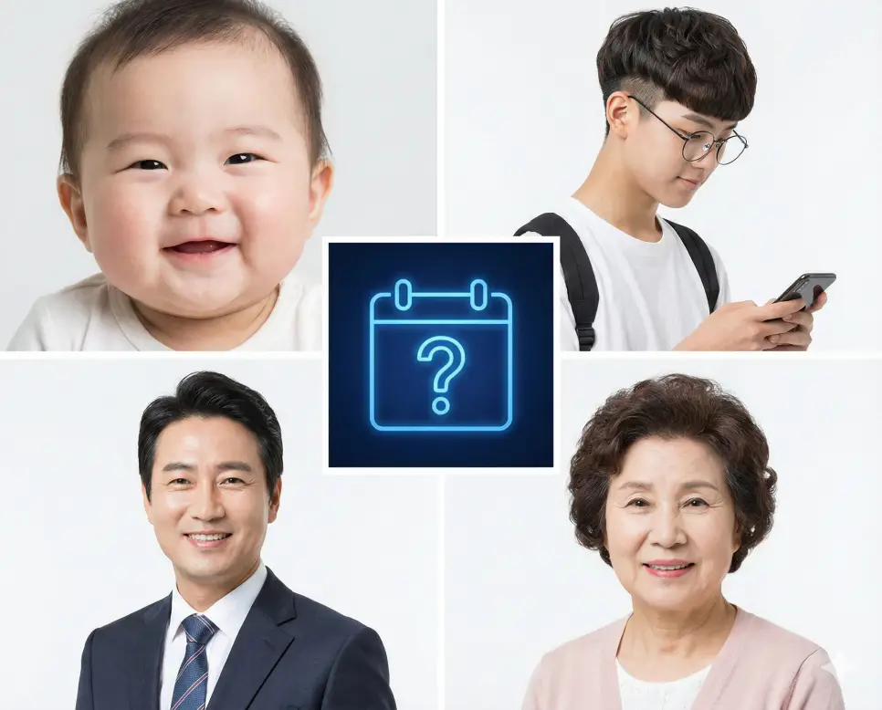 연나이 만나이 세는나이 계산기: 나의 정확한 나이 결과 즉시 확인하기 4 만나이 연나이 세는나이 계산기 결과 즉시 확인하기 서비스의 다양한 궁금증을 세대별 눈높이에 맞춰 해결해주는 가이드 이미지입니다.