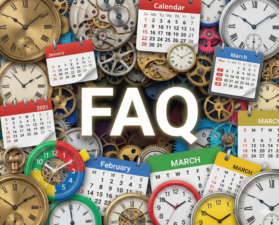 남은 시간 계산기 및 실시간 디데이 확인기 관련 자주 묻는 질문 안내를 위한 FAQ 이미지