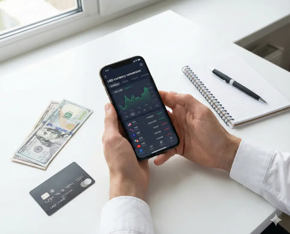 미국환율계산기 사용 시 적용되는 전신환 매입률과 매도율 등 복잡한 환율 계산 방식에 대한 궁금증을 해결하는 이미지입니다.