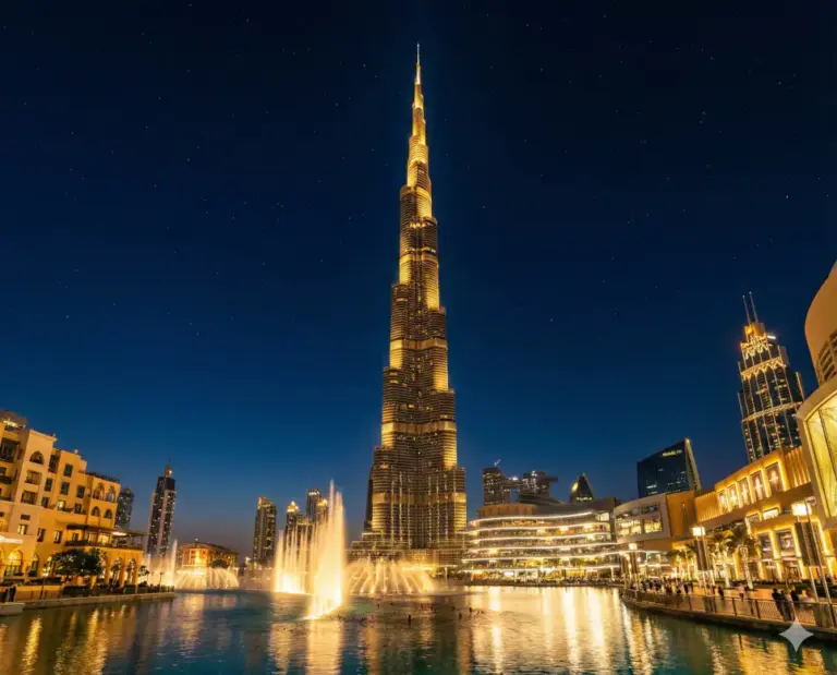 dubai uae burj khalifa current time night
