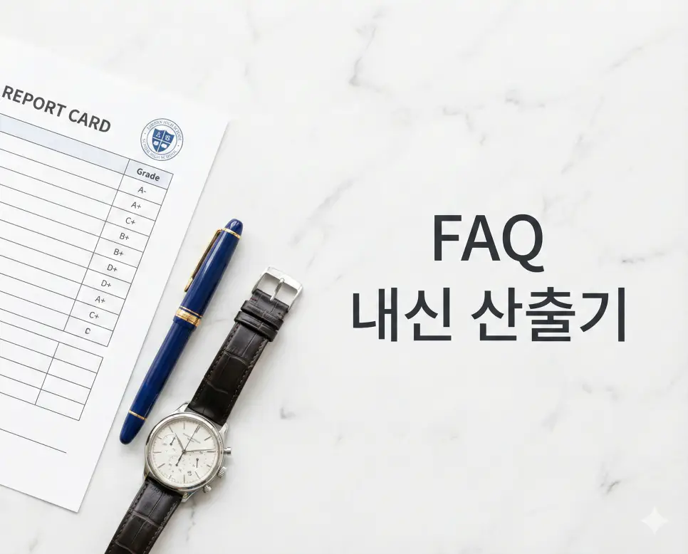 내신 등급 계산기 사용법과 환산 점수 기준 등 자주 묻는 질문 FAQ 안내 이미지