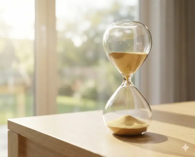 hourglass flowing sand time passing