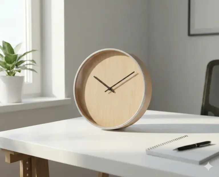 modern desk clock time management concept
