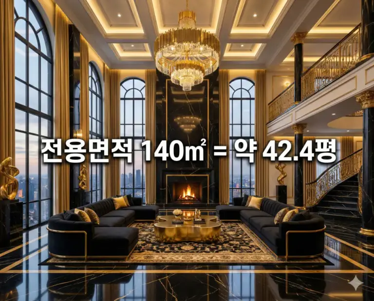 noble gold penthouse living room 140m2 pyeong