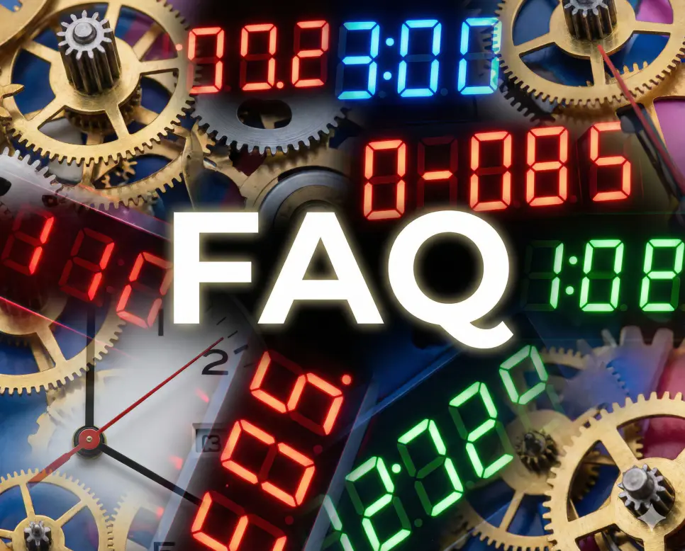 현재시간 초단위 및 실시간 초단위 시계 관련 자주 묻는 질문 안내를 위한 FAQ 이미지