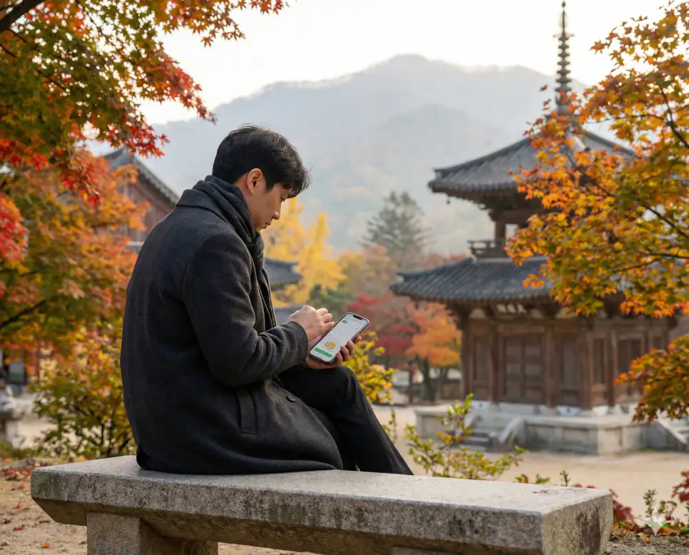 49재 계산기: 돌아가신 날 기준 정확한 49재 날짜 확인하기 3 49재 날짜 계산 기능을 통해 고인을 기리는 소중한 시간을 준비하며 정확한 날짜 확인하기 서비스를 이용하는 전문가의 모습입니다.