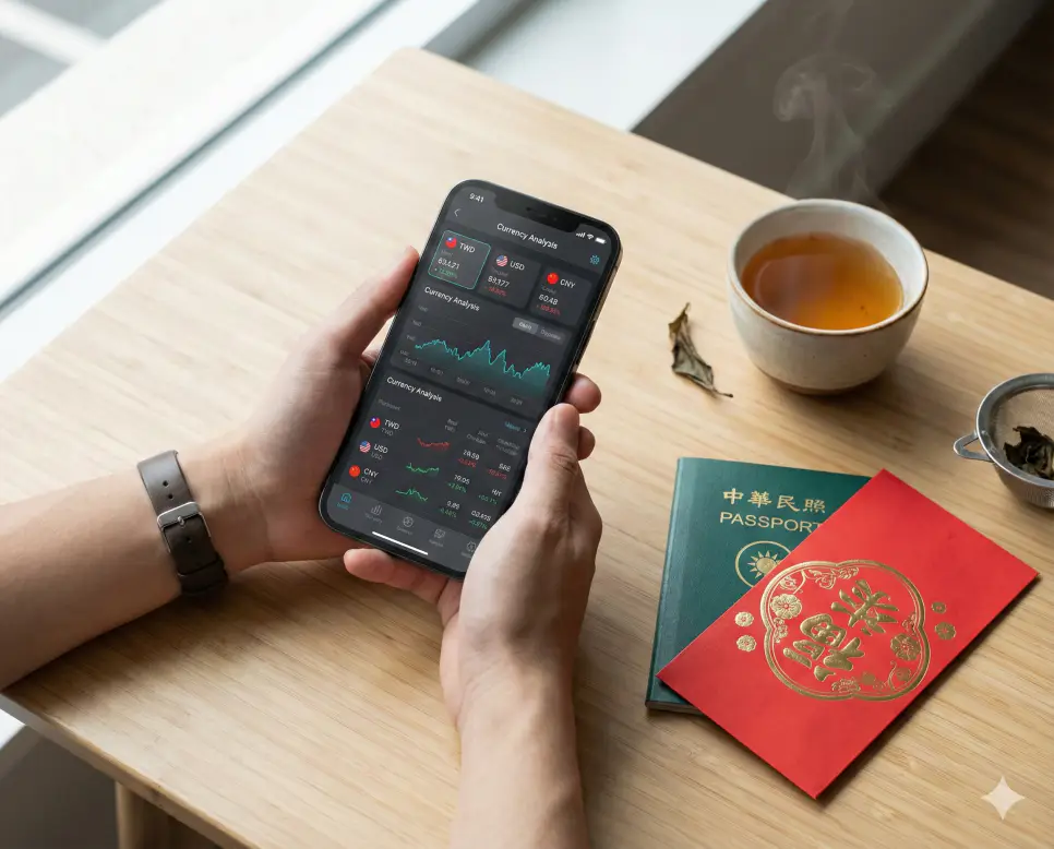 대만 환율 계산기 및 중국 환율 계산 사용 시 알아야 할 환전 우대율과 현지 결제 수단에 대한 궁금증을 해결하는 이미지입니다.