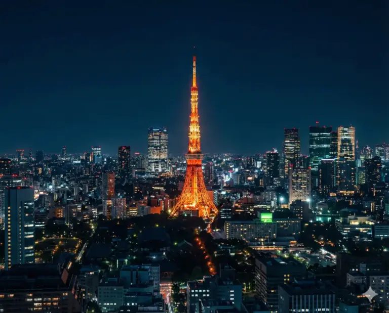 tokyo tower night view current time