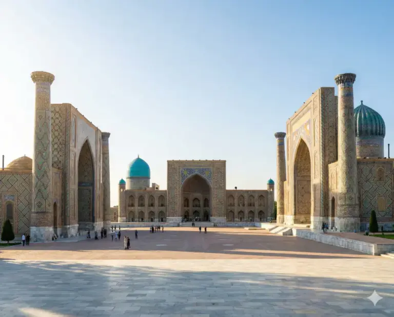 uzbekistan samarkand registan square time