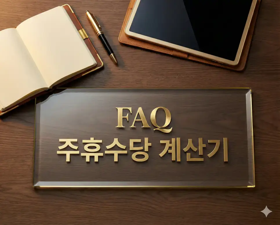 주휴수당 계산기 : 알바 주휴수당 및 주휴 계산기 자동 정산하기 4 주휴수당 계산기 사용 시 자주 묻는 질문과 답변을 정리한 프리미엄 FAQ 이미지