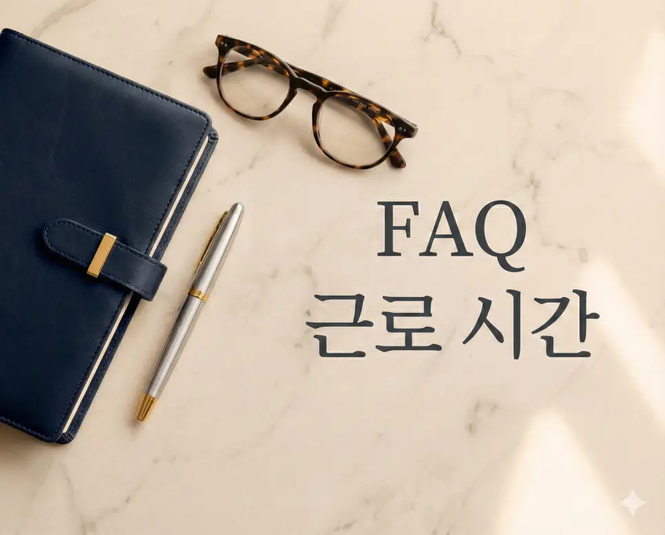 고급스러운 배경 위에서 확인하는 소정 근로 시간과 주휴수당 관련 자주 묻는 질문 FAQ 모음 이미지