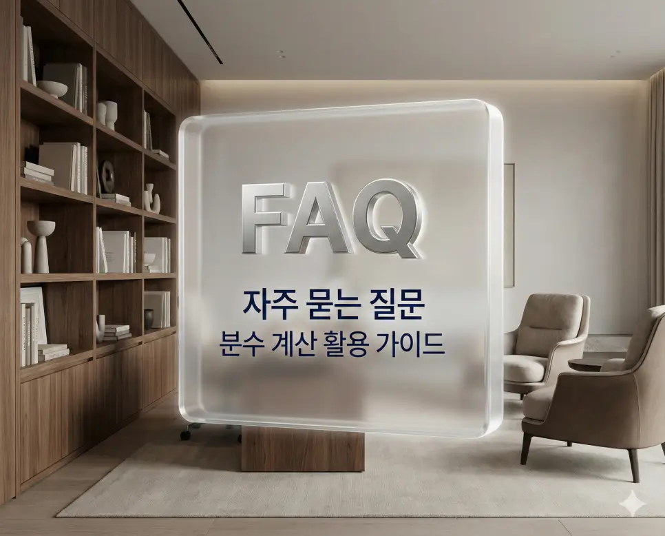 대분수 입력 방법과 소수 변환 기능 등 분수 계산기 사용자들이 자주 묻는 질문을 정리한 FAQ 섹션
