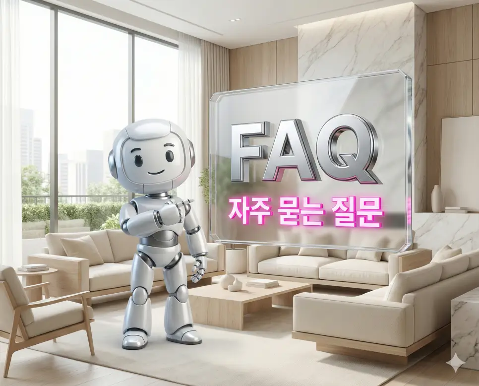 GIF 용량 줄이기: 프로그램 설치 없는 초고속 GIF 압축 도구 4 귀여운 3D 캐릭터가 말풍선으로 GIF 용량 줄이기 팁을 친절하게 설명해 주는 산뜻한 캐릭터형 FAQ 비주얼