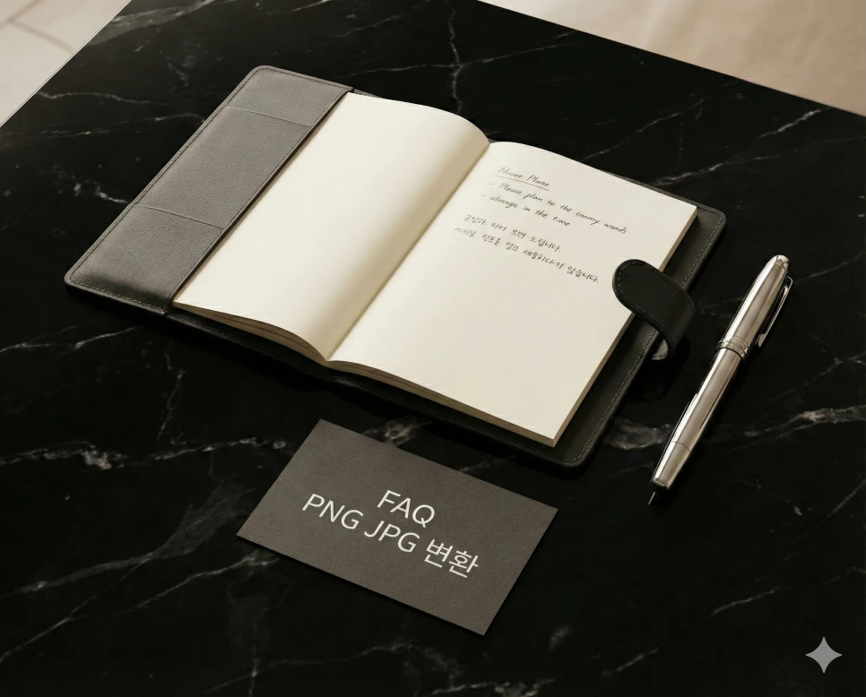 PNG JPG 변환 시 투명도 처리 방식 및 HEIC 파일 변환 지원 여부 등 자주 묻는 질문 FAQ 디자인
