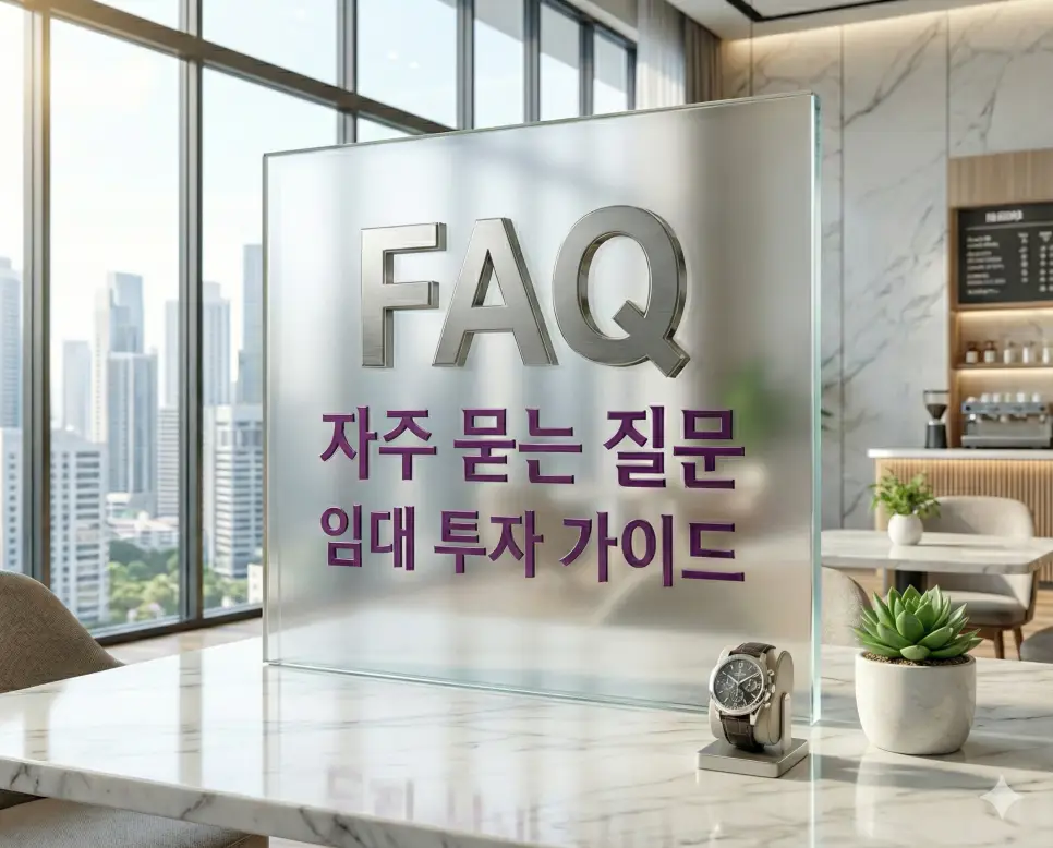 부동산 취득세율과 공실률 관리 방법 등 부동산 임대 수익률 계산 시 사용자들이 자주 묻는 질문을 정리한 FAQ 섹션